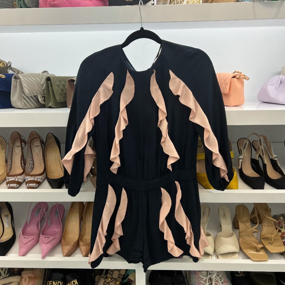 Alexis Blue Long Sleeved Romper